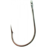 Mustad Southern and Tuna Hook, Forged, Knife Edge Point, Ringed Eye, Stainless Steel, Size 10/0, 10 per Pack
