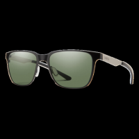 Smith Lowdown Metal Sunglasses, Matte Black/Silver Frame, ChromaPop Polarized Gray Green Lens