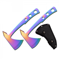 Perfect Point 2 Throwing Axe Set 3Cr13 Stainless Steel Stainless Steel Rainbow