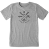 Life Is Good Crusher Tee Outdoor Action Top - Unisex, Heather Gray, Large