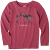 Life Is Good Besties Horse Long Sleeve Crusher Tee, Wild Cherry, Small