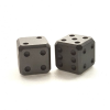 Flytanium Cuboid Large Titanium D6 Dice, Set of 2, Bead Blasted