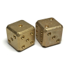 Flytanium Cuboid Large Brass D6 Dice, Set of 2, Brass Stonewash