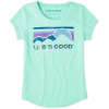 Life Is Good Smiling Smooth Tee Sunset Hills T-Shirt - Unisex, Bermuda Blue, Small