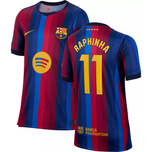 Nike Youth FC Barcelona Raphinha 2026 Home Replica Jersey, Large, Blue