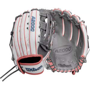 Wilson 12.25" FP50 A2000 SuperSkin Series Fastpitch Glove 2025, White/Grey/Pink
