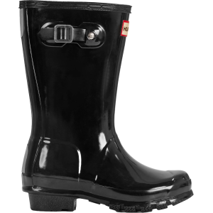 HUNTER Kids Original Gloss Rain Boots, Size 1, Black