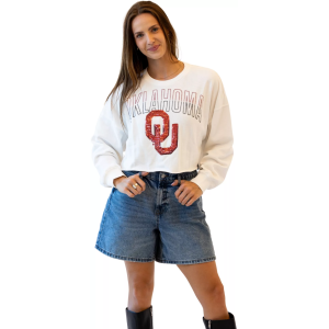 Gameday Social Gameday Social Women's Oklahoma Sooners White Starlite Crewneck Sweatshirt, Small - $82.00 at DICK'S Sporting Goods