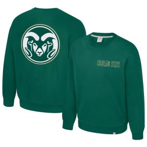Colosseum Men's Colorado State Rams Green Super-Rich Vintage Crewneck Sweatshirt, Medium