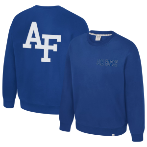 Colosseum Men's Air Force Falcons Royal Super-Rich Vintage Crewneck Sweatshirt, Medium, Blue