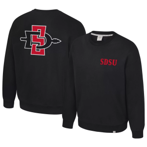 Colosseum Men's San Diego State Aztecs Black Super-Rich Vintage Crewneck Sweatshirt, Medium