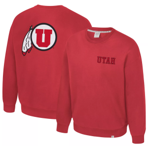 Colosseum Men's Utah Utes Red Super-Rich Vintage Crewneck Sweatshirt, Small