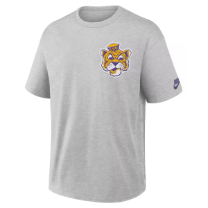 Nike Men's LSU Tigers Grey Heather Set On Max90 Legacy T-Shirt, Small, Gray