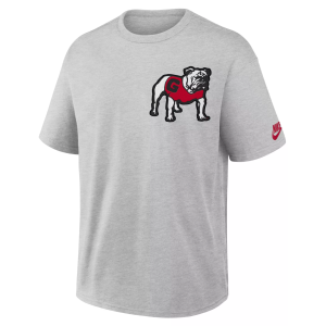Nike Men's Georgia Bulldogs Grey Heather Set On Max90 Legacy T-Shirt, Small, Gray