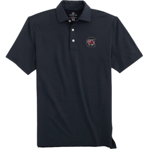 Southern Tide Men's South Carolina Gamecocks Black brrrdeg-eeze Performance Polo, Large