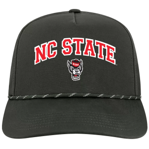League-Legacy Adult NC State Wolfpack Black Arch Logo Caddy Adjustable Hat, Men's