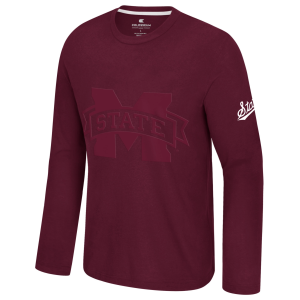 Colosseum Men's Mississippi State Bulldogs Maroon Richie Long Sleeve Shirt, Small, Red
