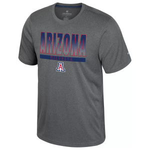 Colosseum Men's Arizona Wildcats Heather Charcoal Maitre D T-Shirt, Small, Gray