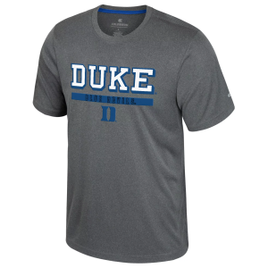 Colosseum Men's Duke Blue Devils Heather Charcoal Maitre D T-Shirt, Small, Gray