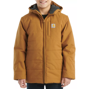 Carhartt Boys' Montana Insulated Hooded Jacket, XL, Carhartt Brown