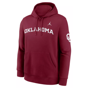 Jordan Men's Oklahoma Sooners Team Crimson Club Fleece Hoodie, Small, Red