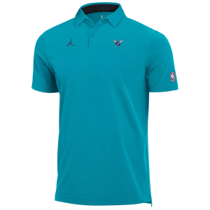 Jordan Men's Charlotte Hornets Teal Staff Polo, Small, Blue