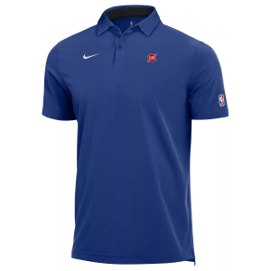 Nike Men's Detroit Pistons Blue Staff Polo, Medium
