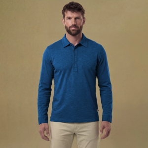 Vrst VRST Men's Essential Slub Long Sleeve Polo, Large, Indigo Navy - $41.99 at DICK'S Sporting Goods