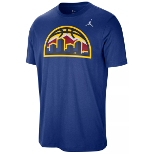 Jordan Men's Denver Nuggets Blue Logo T-Shirt, Medium