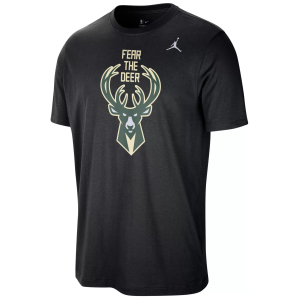 Jordan Jordan Men's Milwaukee Bucks Black Logo T-Shirt, Medium - $42.00 at DICK'S Sporting Goods