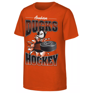 NHL Youth Anaheim Ducks Brilliant Orange Breakout 2.0 T-Shirt, Medium