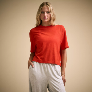 Calia CALIA Women's Everyday Slub Boxy Crew, Large, Fresh Red - $54.00 at DICK'S Sporting Goods