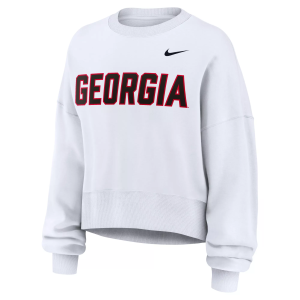 Nike Women's Georgia Bulldogs Phoenix Crewneck Sweatshirt, Small, White