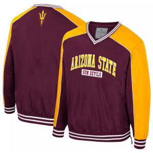 Colosseum Men's Arizona State Sun Devils Coach Jacket, Large, Red