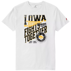 League-Legacy League-Legacy Men's Iowa Hawkeyes White Wave T-Shirt, XL - $36.99 at DICK'S Sporting Goods