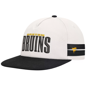 NHL Men's Boston Bruins Doubleback Stripe Snapback Hat, White