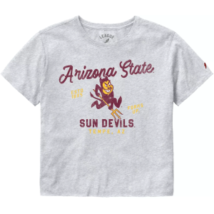 League-Legacy League-Legacy Women's Arizona State Sun Devils Gray Clothesline Cropped T-Shirt, Small - $36.00 at DICK'S Sporting Goods