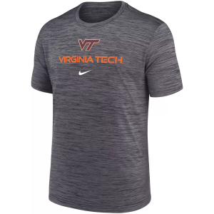 Nike Men's Virginia Tech Hokies Grey Dri-FIT Velocity Legend Logo T-Shirt, Small, Gray