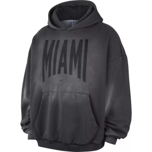 Nike Adult Miami Heat Worn With Obsession Standard Issue Travel Therma Fleece Hoodie, Men's, Small, Gray