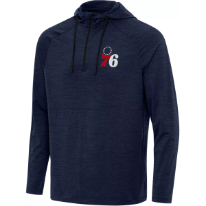 Antigua Antigua Men's Philadelphia 76ers Navy Spikes Quarter-Zip Hooded Pullover, XL, Blue - $112.99 at DICK'S Sporting Goods