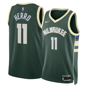 Nike Men's Milwaukee Bucks Green Tyler Herro #11 Icon Edition Jersey, Medium