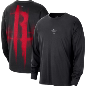 Nike Adult Houston Rockets Worn With Obsession Standard Issue Game Long Sleeve Shirt, Men's, Small, Black