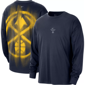 Nike Adult Denver Nuggets Worn With Obsession Standard Issue Game Long Sleeve Shirt, Men's, Small, Blue