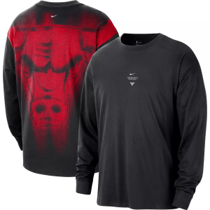 Nike Adult Chicago Bulls Worn With Obsession Standard Issue Game Long Sleeve Shirt, Men's, Small, Black
