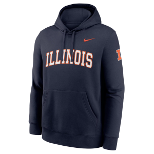 Nike Men's Illinois Fighting Illini Club Fleece Hoodie, Small, Blue