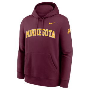 Nike Men's Minnesota Golden Gophers Club Fleece Hoodie, XL, Red