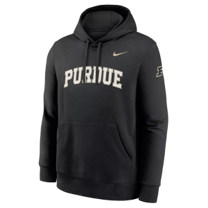 Nike Men's Purdue Boilermakers Club Fleece Hoodie, XXL, Black