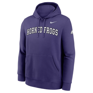Nike Men's TCU Horned Frogs Club Fleece Hoodie, Medium, Purple