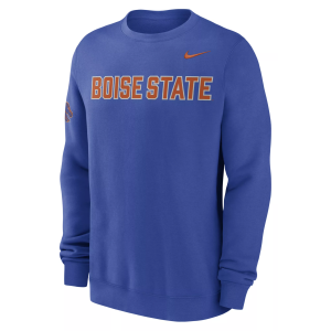 Nike Men's Boise State Broncos Royal Club Crewneck Sweatshirt, Small, Blue