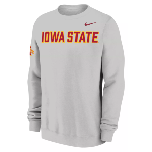 Nike Men's Iowa State Cyclones Photon Dust Club Crewneck Sweatshirt, Small, White